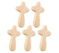 Lerpwige Set of 5 Handheld Wood Croses for Prayer Religious Christians Pocket Size Holding Crosses Worship Accessories Decorations