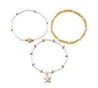 Lerpwige Shell Beads Jewelry Set Multiple Use Adjustable Comfortable Anklet for Beach Holiday Elegant Outfits Shell Pearl Jewelry, one size, as described, As described