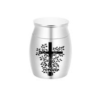 Lerpwige Simple Ashes Urn Memorial Jewellery Brewing Box Metal Glass Braking Jewellery Urn Coffin for Ashes Multifunctional Monument