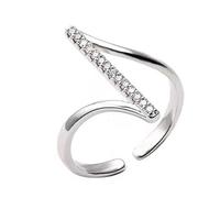 Lerpwige Slim Geometric Winged Wedding Rings Accessory Kirsite Gold or Silver Tone Finger Rings Jewellery Gift for Women Party Modern Minimalist Women's Jewellery, As described