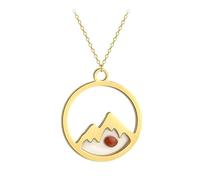 [Lerpwige] Stainless Steel Mustard Seed Necklace for Women Men Mountain Hill Silver Gold Color Pendant Necklace Faith Jewelry Mustard Seed Necklace for Women Gold Plated Stainless Steel Silver Faith