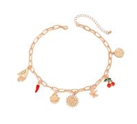 Lerpwige Stylish Gold Seashells Necklace For Trendy Women Featuring A Crosses Pendant And Beach Inspired Charm Casual Wear Imitation Pearls Tassels