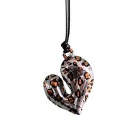 Lerpwige Stylish Leopard Print Necklace with Love Heart Pendant Jewellery Accessory for Women Men Silver Jewellery Use Fashion, one size, As described, As described
