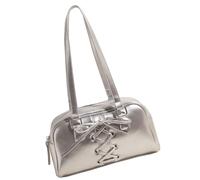Lerpwige Stylish PU Leather Shoulder Bag with Ballet Design and Bow Ties Underamr Bags Handbag for Daily Use Trendy Women Trendy City Women's Bag, silver, Eine Größe
