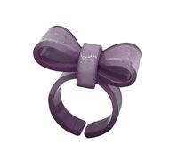 Lerpwige Summer Arch Rings Colourful Resin Rings Adjustable Open Band Retro Aesthetic Jewellery Gift for Women and Girls Bow for Women, As described