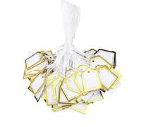 Lerpwige Trapezoidal Prices Display Cards Pack of 500 Recycled Gold Paper Retail Jewellers Markers Trapezoidal Price Labels Paper, one size, As described