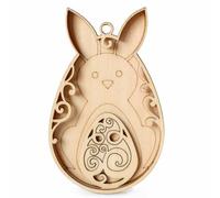 Lerpwige Unfinished Craft Wood Discs Rabbit Egg Shape Wooden Cutouts for Painting Hanging Decoration Home Decoration