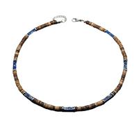 Lerpwige Unique Necklace with Brown Coconuts Shell Wood Beads and Natural Stone for a Fashion Striker Statement Unisex Fashion Necklace, one size, As described, As described