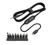 Lerpwige USB C DC5.5mm Power Supply 100W With 5V/12V/15V/19V/20V Multiple Output USB To Direct Power Cord 8 Adapters For Laptops Voltages Control Charging Cable
