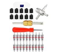Lerpwige Valves Stem Cores Tool Heavy Duty Ergonomic Handle General Adapter Cores For Car Motorcycle Bike Tire Adjustment Steel Tire Valves Installer
