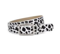 Lerpwige Versatile Slim Waist Belt with Metallic Buckle Faux Leather Strap for Jeans and Skirts Women's Belt for Jeans and Coats, Cow White, One Size