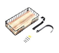 Lerpwige Wall Mounted Ironing Board and Iron Holder with Wooden Base Basket for Ironing Essential Storage Space for Laundry Organisation