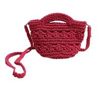 Lerpwige Women Girls Shoulder Bag Cotton Beach Bag Fashion Large Capacity Travel Versatile Woven, Heather Red