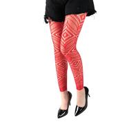 Lerpwige Women's Footless Tights High Waist Tights Thigh Stockings High Stockings One Size Women Fishnet Stockings Footless Tights, Red, One size
