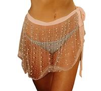 Lerpwige Women's Mesh Beach Rack Rasson Up Skirt Female Swimwear Up Skirt At View Through The Up Skirt