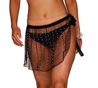 Lerpwige Women's Mesh Beach Rack Rasson Up Skirt Female Swimwear Up Skirt At View Through The Up Skirt