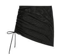 Lerpwige Women's Short Sheer Beach Skirt Ripped Sheer Beach Blanket Skirt Side Draw String Beach Dress Thumper Swimsuit Deck Skirt