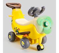 lerrbo 4 in 1 Ride On Toy Cars for Kids, Banana Airplane Toddler Electric Push Car with Light and Music, Preschool Kids Scooter Foot-to-Floor Walker Sliding Car for Baby 1-3 Christmas Birthday Gifts