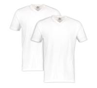 LERROS Men's Double Pack V-Neck T-Shirt, White, M
