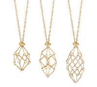 LERSUSI Crystal Holder Necklace - Stainless Steel Cage for Stone, Crystal Cage Necklace for Women Men Adjustable Length, No Gemstone