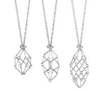 LERSUSI Crystal Holder Necklace - Stainless Steel Cage for Stone, Crystal Cage Necklace for Women Men Adjustable Length, No Gemstone
