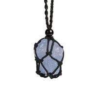 LERSUSI - Unprocessed Natural Crystal Raw Stone Adjustable Pendant Necklace for Men Women, 30 in -76.2 in, Stone, Celestite Blue