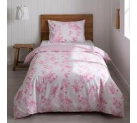 LERUUM Girls Single Duvet Cover Set Cotton Bedding Floral Striped Pattern