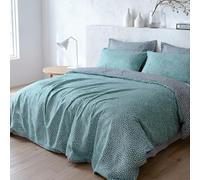 LERUUM King Size Cotton Duvet Cover Sets Cute Polka Dot Blue Grey Bedding
