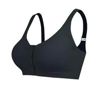 Lervanla Post Surgery Mastectomy Bra with Pockets, Front Closure Wirefree Bralette for Breast Forms, Seamless Adjustable Straps, Soft Cup Comfort Daily Bra for Women Black