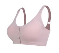 Lervanla Post Surgery Mastectomy Bra with Pockets, Front Closure Wirefree Bralette for Breast Forms, Seamless Adjustable Straps, Soft Cup Comfort Daily Bra for Women