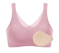 Lervanla Seamless Post-Surgery Bra for Women, Mastectomy Bra with Latex Foam Breast Forms Set