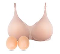 Lervanla Silicone Breast Form For Crossdressers Fake Breasts Wireless Mastectomy Bra with Pockets for Breast Enhancers