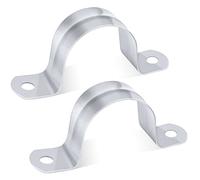 Leryati 40 MM Pipe Strap Clamp 20 pcs, U Bracket 2 Hole Tube Strap | 304 Stainless Steel U-Tube Clamp Holder Brackets Saddle Clip, Pipe Clips Connecting Ring Hose Clamps for small irrigation