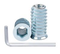 Leryati M6 x 10 mm 40pcs Zinc Alloy Steel Insert Nuts, Hexagonal Concave Head, Fully Threaded, Internal Hex Drive, for Wooden Furniture