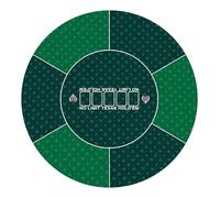 LERYG Round Poker Mat,39/47/55/63 inch 6-10 Person Texas Poker Rubber Mat, Foldable Tabletop, Portable Poker Tabletop, Suitable for Poker Games, Blackjack, Casino Layout(Green 120 * 120CM)