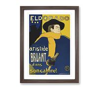 Les Ambassadeurs By Henri De Toulouse Lautrec Classic Painting Framed Print | A3 Walnut Framed Wall Art | Ready to Hang | Classic Historical Picture | Living Room Bedroom Lounge Office
