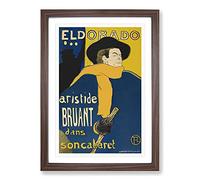 Les Ambassadeurs by Henri De Toulouse-Lautrec Framed Print | A2 Walnut Framed Wall Art | Ready to Hang | Modern Nature Picture | Living Room Bedroom Lounge Office