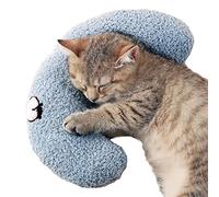 Les Arbres Fair Little Pillow for Cats, Ultra Soft Fluffy Pet Calming Toy Half Donut Cuddler for Joint Relief Sleeping Improve Machine Washable