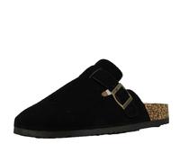 Les Arlesiennes Adults Unisex Comfort Clogs Faux Suede Adjustable Buckle Cork Effect Footbed (Black, UK Footwear Size System, Adult, Men, Numeric, Medium, 8)