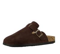 Les Arlesiennes Adults Unisex Comfort Clogs Faux Suede Adjustable Buckle Cork Effect Footbed (Dark Brown, UK Footwear Size System, Adult, Men, Numeric, Medium, 8)