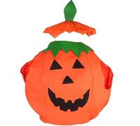 Les Cotillons D'Alsace Children's Pumpkin Costume 6-10 Years I Halloween Costume Orange and Green I 2 Pieces Sleeveless Tunic Hat I Girl Boy