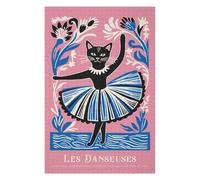 Les Danseuses Ballerina Cat Art Print Jigsaw Puzzle for Adults, 1000 Piece