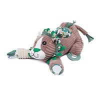 LES DÉGLINGOS Activity Spiral for Babies • Jélékros the Lion | Ultra Soft Fabric | Toy for Infants | Cuddly Toy with Sound and Touch Screen | Suitable from Birth | Recycled Filling