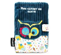 LES DEGLINGOS Astros the Owl Health Book Cover, Blue, Velcro Closure, Playful, Gift for Children and Baby, Soft Fabric, Plush, 25 x 18 cm