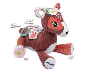 Les Dèglingos Les Degingos Activity Plush Melimelos The Deer W/ Rattle & Teether Sensory Toy