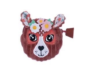 Les Déglingos Mélimélos la Biche Little Girl Coin Purse for Children with Flower Design, Pink, 1 Set