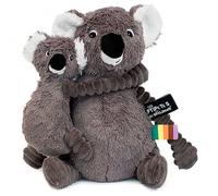 Les Deglingos Pack Of 2 Trankilou The Koala Grey Mom & Baby Soft Toy Gift Grey