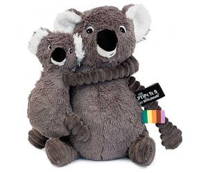 Les Deglingos Pack Of 2 Trankilou The Koala Grey Mom & Baby Soft Toy Gift Grey