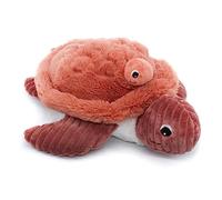 Les Deglingos Ptipotos Sauvenou the Turtle Mum and Baby Plush Corduroy Toy, Terracotta Brown Tan