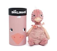 Les Deglingos - Simply Small Soft Toy + Gift Box Pomelos Ostrich from Birth 22 cm Pink